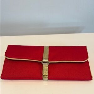 Red & Gold Travel Case Jewelry Storage Organizer Bag Pouch Purse